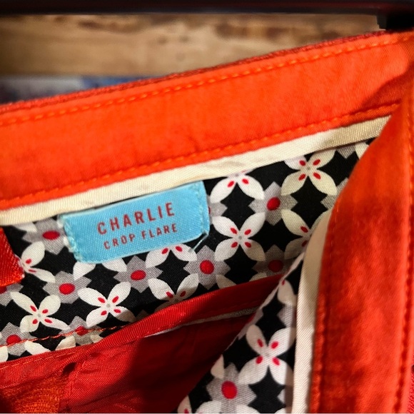 Cartonnier Anthropologie Charlie Crop Flare Pants Hot Orange‎ Casual Mid Rise - Picture 3 of 9
